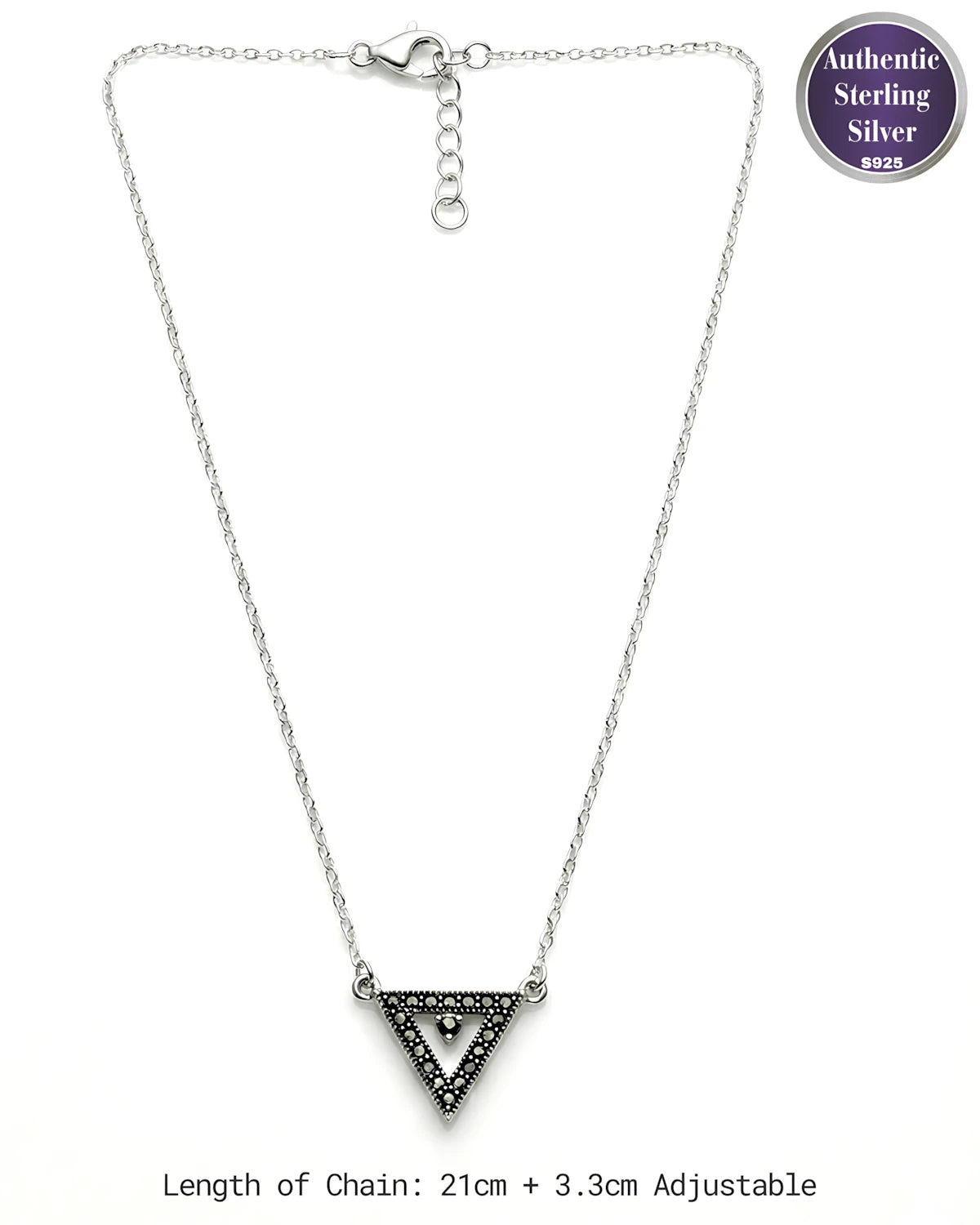Vintage Geometric Triangle Pendant