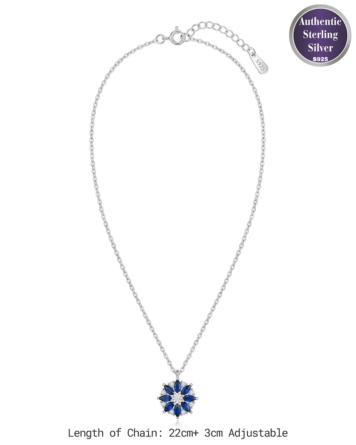 Midnight Blue Floral Pendant