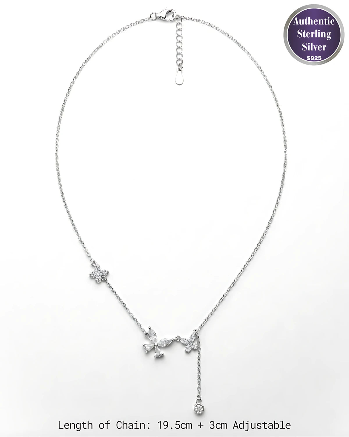Asymmetrical Butterfly Drop Pendant