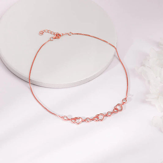 Rose Gold Heart Anklet