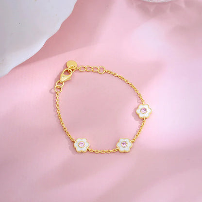 Golden White Flower Kids Bracelet (0 - 2 years)