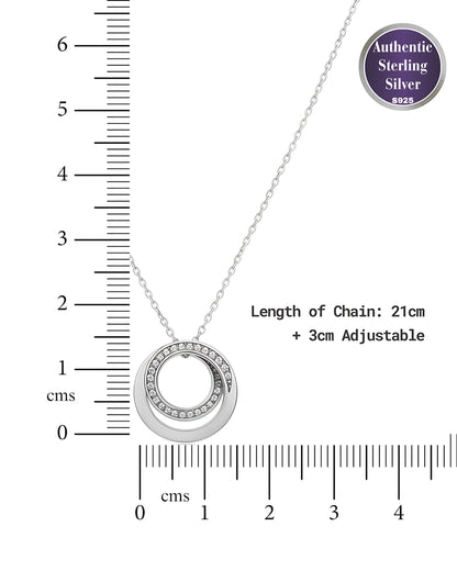 Interlocking Crystal Circle Pendant