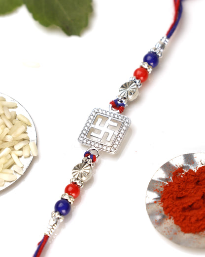 Divine Swastik 925 Sterling Silver Rakhi