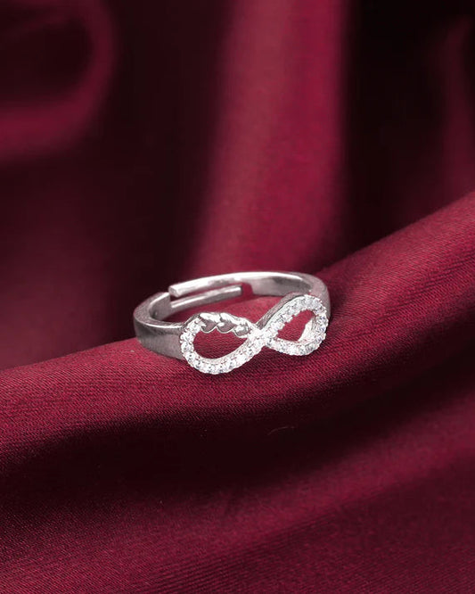Silver Infinity Heart Ring