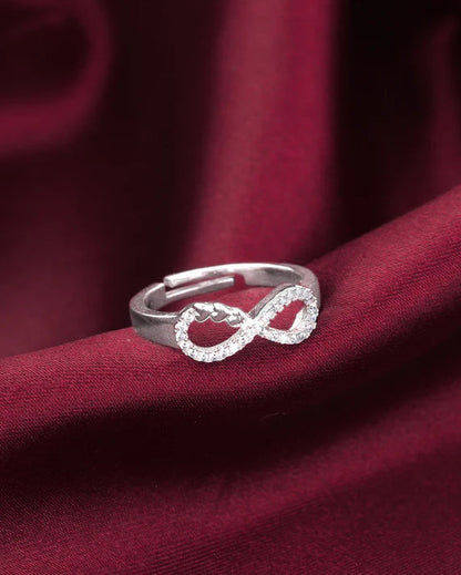 Silver Infinity Heart Ring