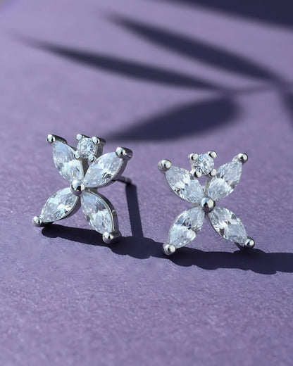 Butterfly Crown Stud Earrings | 925 Sterling Silver