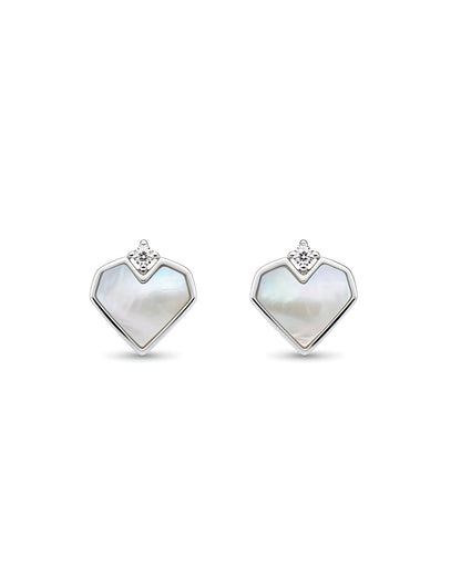 Pearl Heart Studs