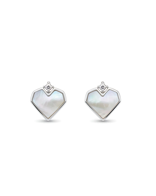 Pearl Heart Studs | 925 sterling silver earrings