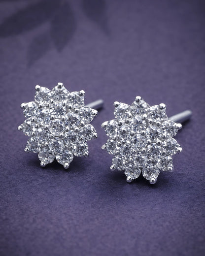 Starburst Sparkle Stud Earrings | 925 Sterling Silver
