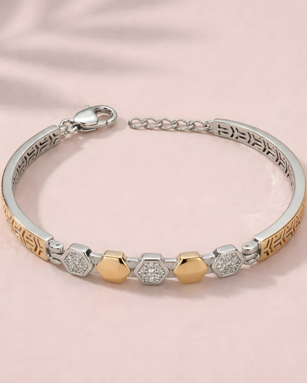 Dual Tone Hexagon Bracelet