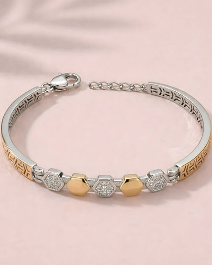 Dual Tone Hexagon Bracelet