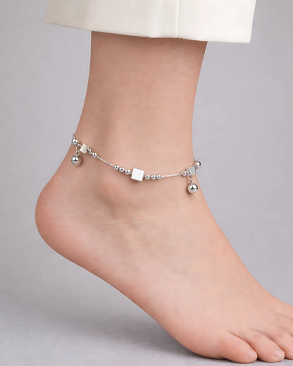 Cube and Bead Single Anklet