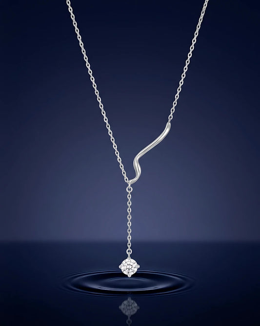 Sleek Wave Drop Pendant
