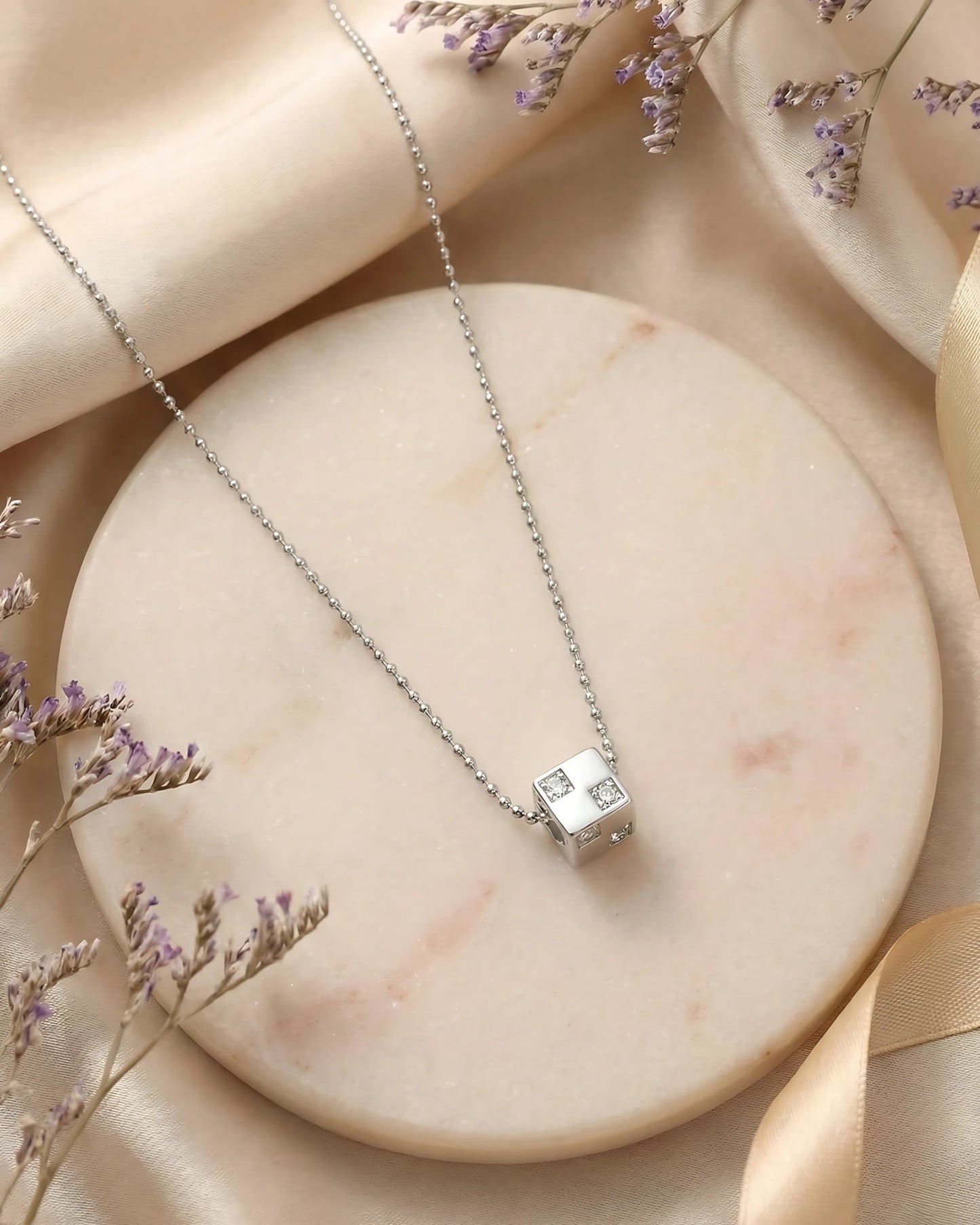 Geometric Crystal Cube Pendant