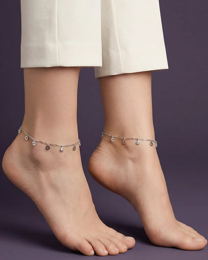 Gleaming Drops Single Anklet