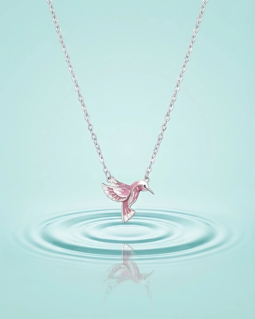 Pink Hummingbird Pendant
