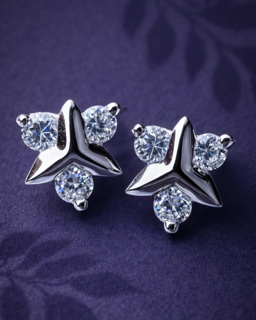 Trident Trinity Stud Earrings | 925 Sterling Silver