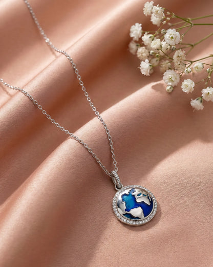 Blue Earth Globe Pendant