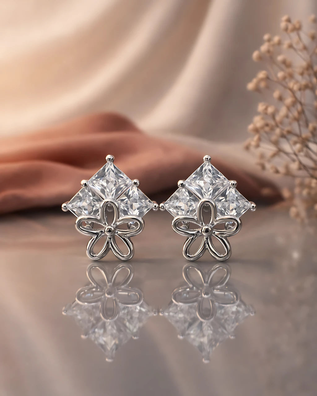 Enchanted Blossom Stud Earrings | 925 Sterling Silver
