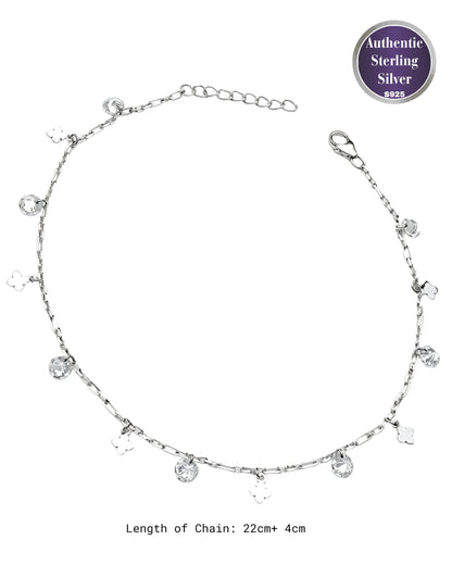 Clover and Crystal Single Anklet