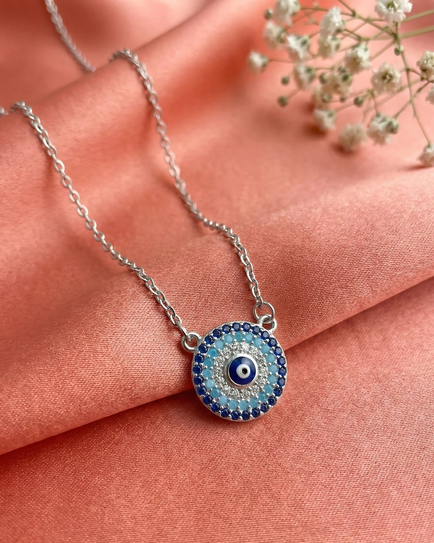 Azure Halo Evil Eye Pendant