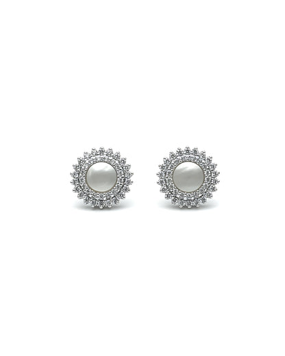 Pearl Halo Studs