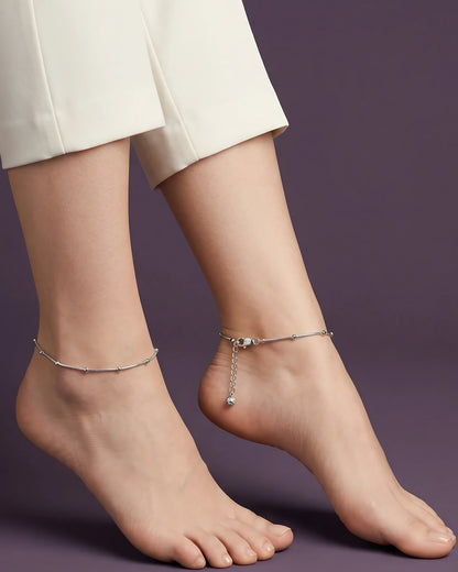 Spaced Bead Single Anklet