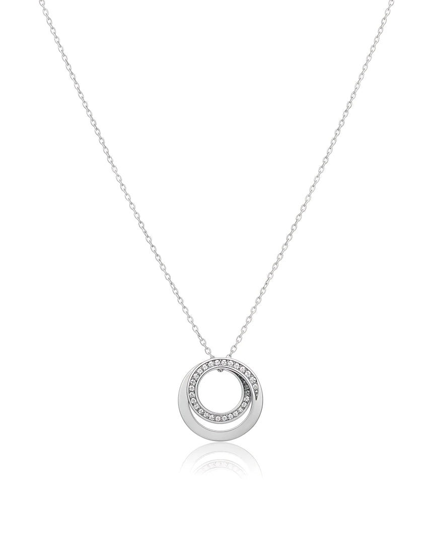 Interlocking Crystal Circle Pendant