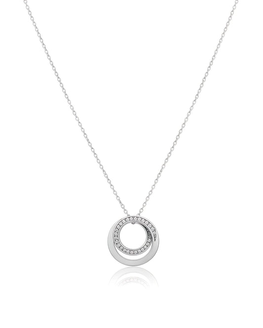 Interlocking Crystal Circle Pendant
