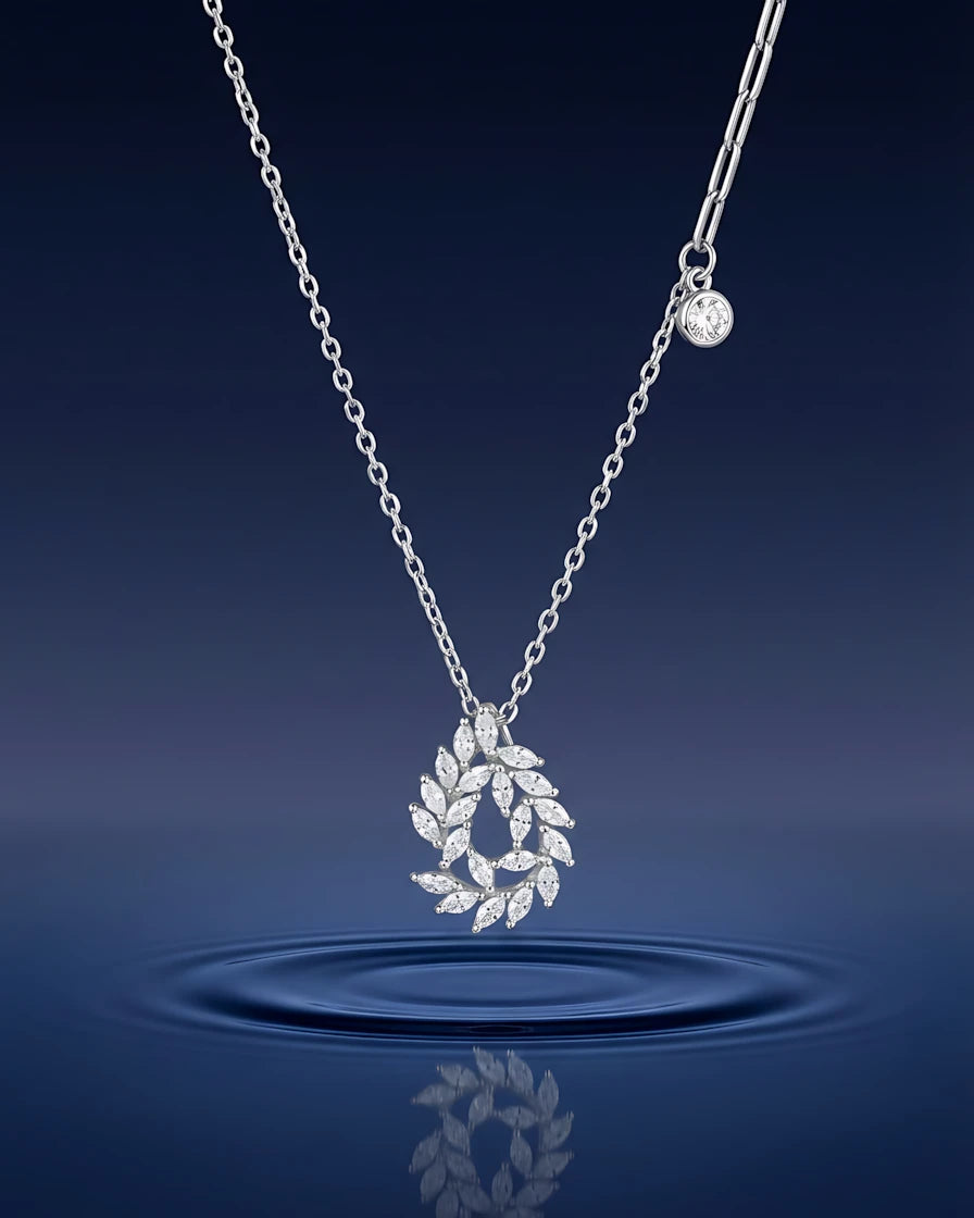 Marquise Leaf Wreath Pendant