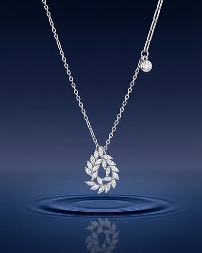 Marquise Leaf Wreath Pendant