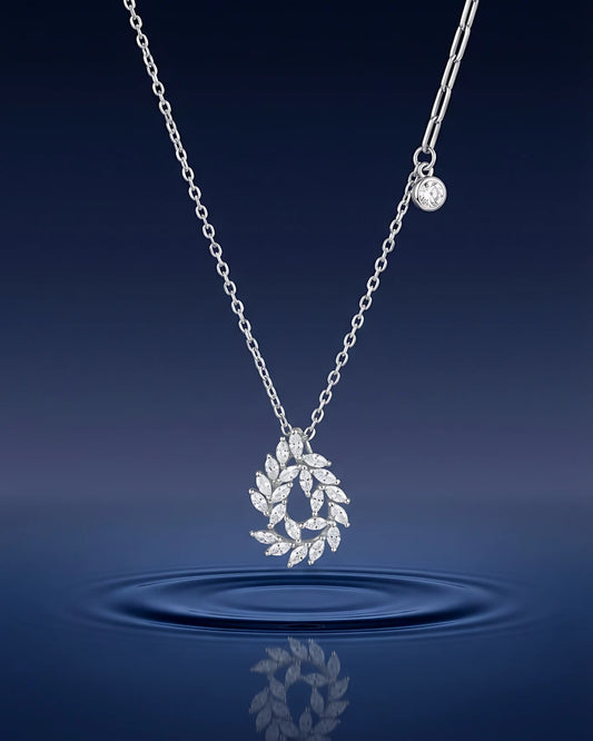 Marquise Leaf Wreath Pendant