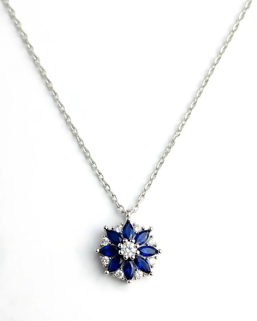 Midnight Blue Floral Pendant