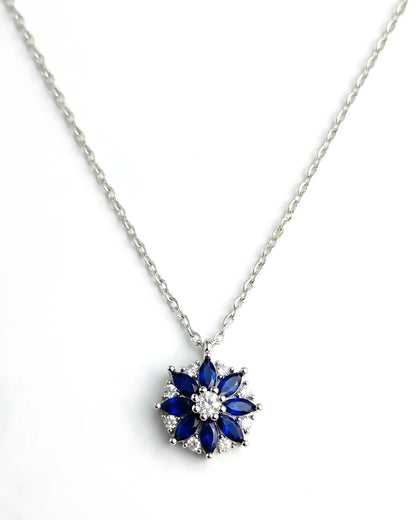 Midnight Blue Floral Pendant