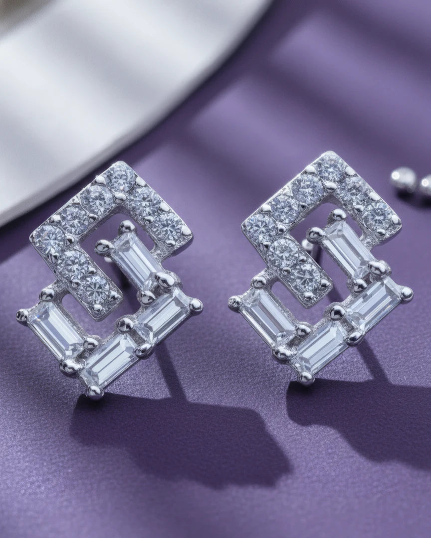 Angular Allure Stud Earrings | 925 Sterling Silver