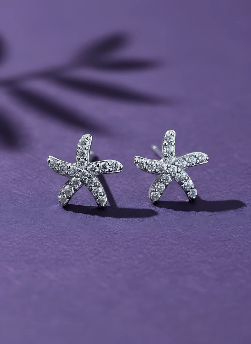 Coastal Starfish Stud Earrings | 925 Sterling Silver