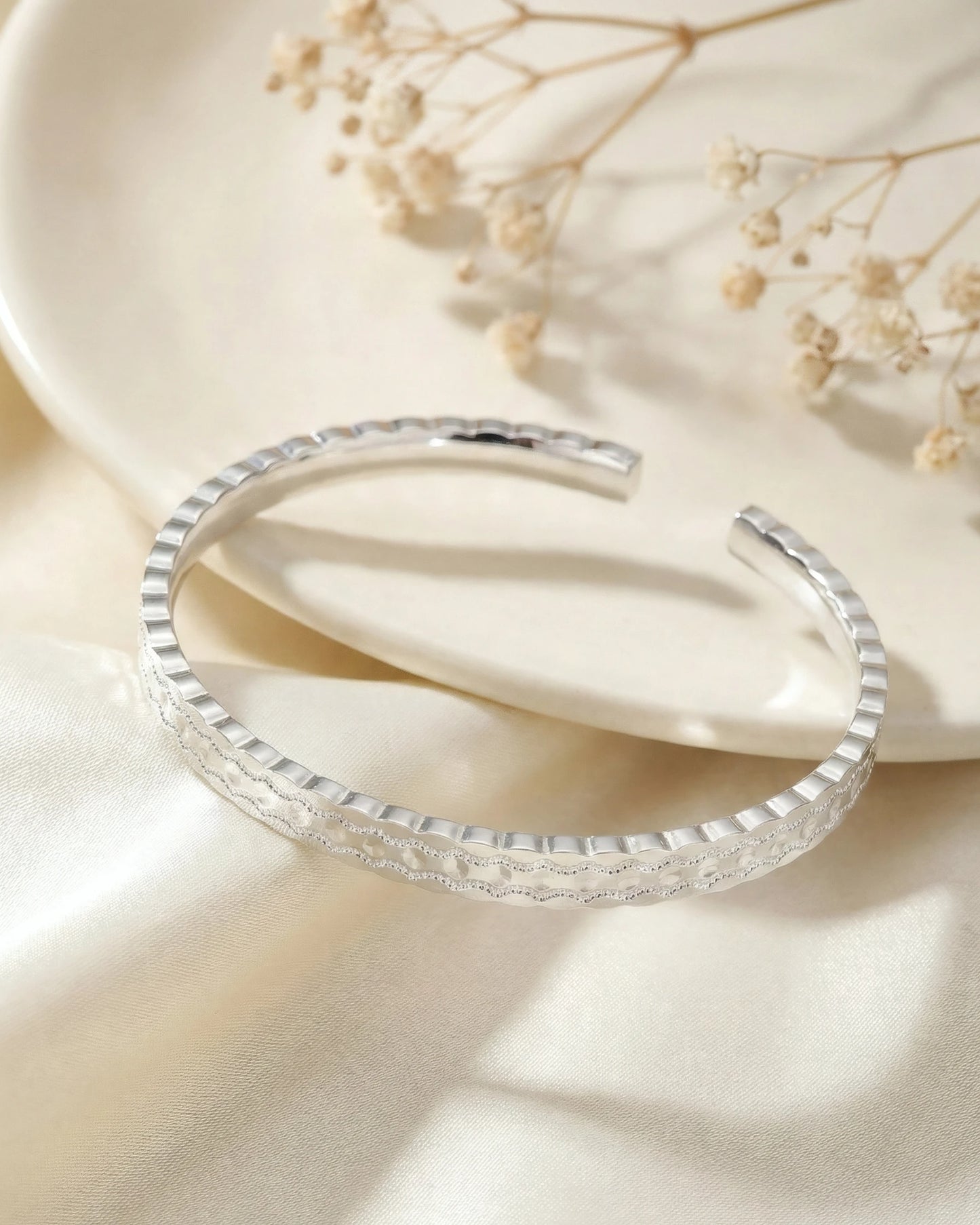 Textured Ridge Bangle Cuff