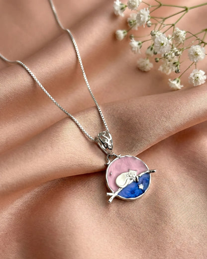 Dreamy Cat Silver Pendant