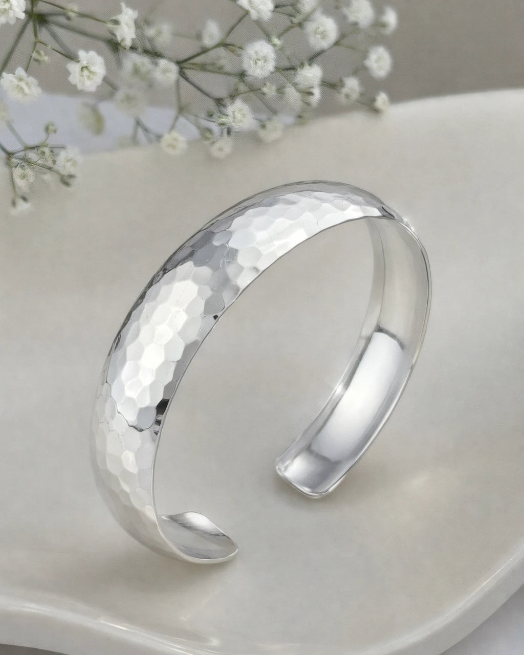 Hammered Wide Cuff Bangle