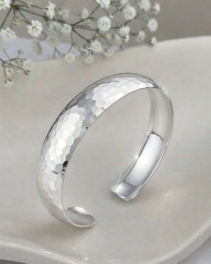 Hammered Wide Cuff Bangle