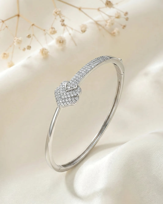Pave Heart Bangle