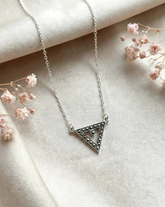 Vintage Geometric Triangle Pendant