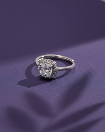 Radiant Halo Adjustable Ring | 925 sterling silver ring