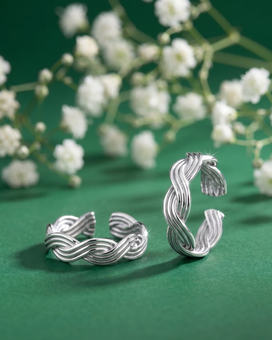 Twisted Wave Toe Rings