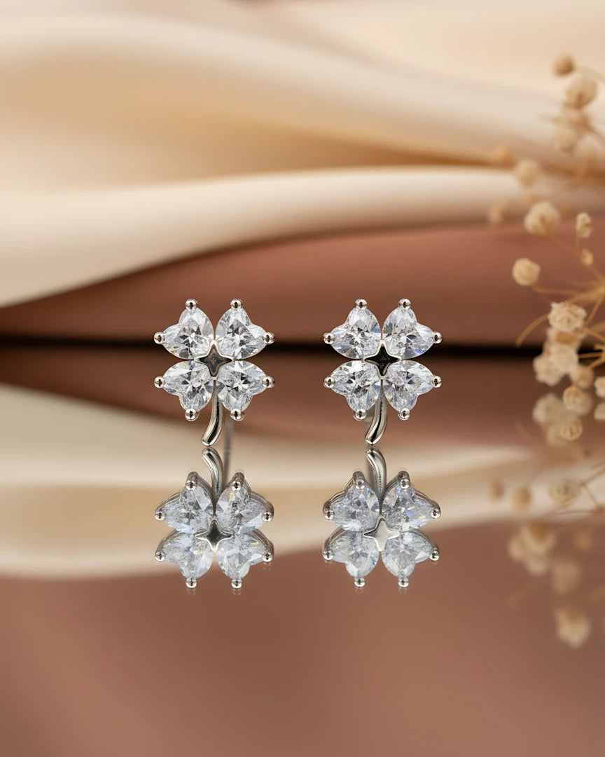 Lucky Clover Stud Earrings | 925 Sterling Silver