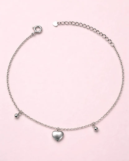 Puffed Heart Single Anklet