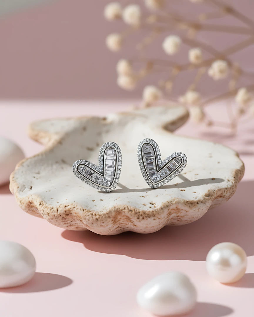Love Frame Studs| 925 sterling silver earrings