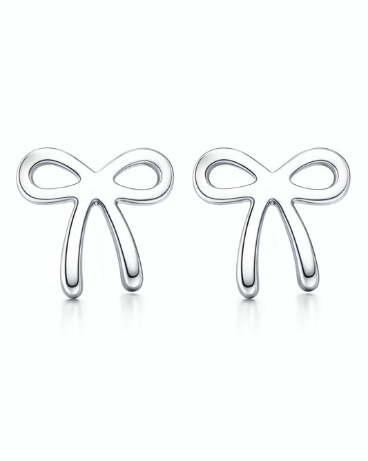 Graceful Bow Stud Earrings | 925 Sterling Silver