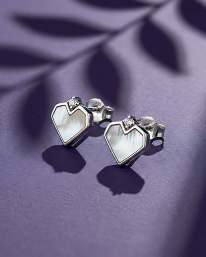 Pearl Heart Studs