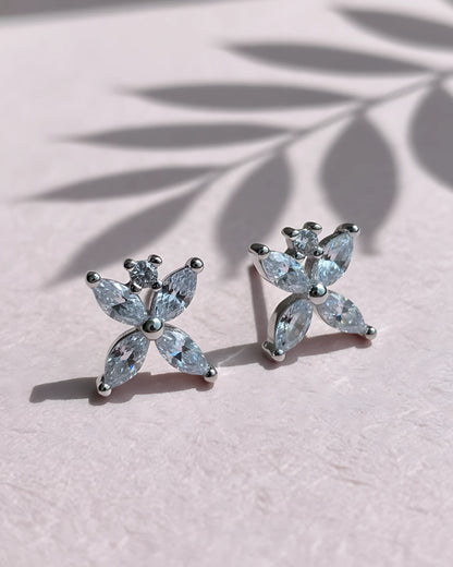 Butterfly Crown Stud Earrings | 925 Sterling Silver